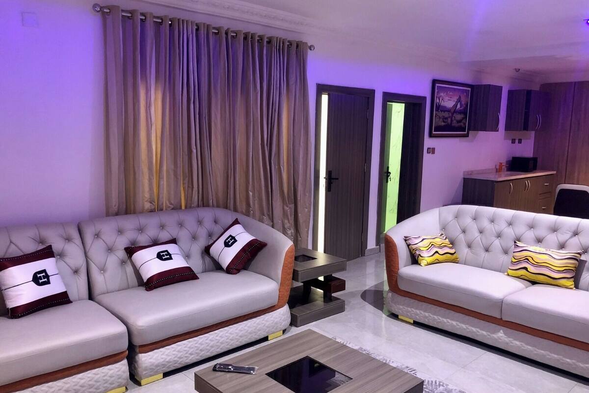 Individually decorated, individually furnished, desk, laptop workspace