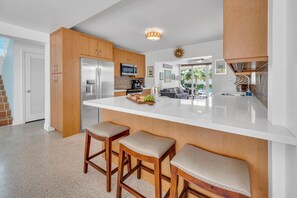 Fridge, microwave, oven, stovetop - Steps from Beach | Heated Pool | Gulf Stream Key | RESlDENCES (Fort Lauderdale)