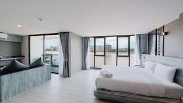 Habitación doble Deluxe | Escritorio, wifi gratis y ropa de cama