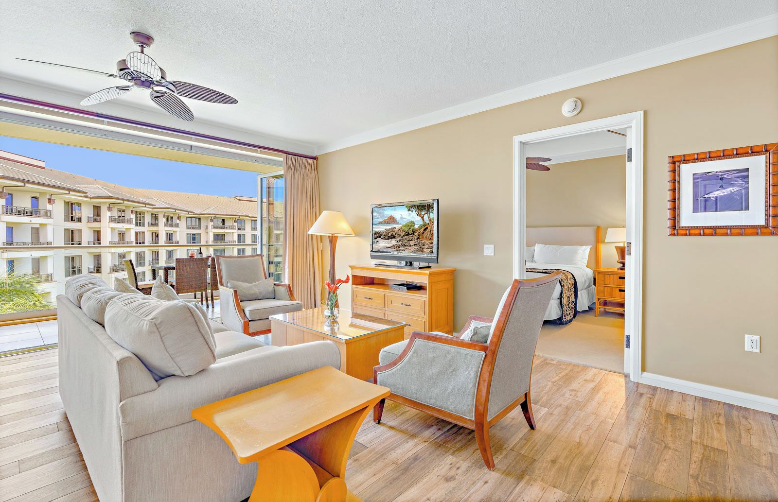 TV, DVD player, stereo