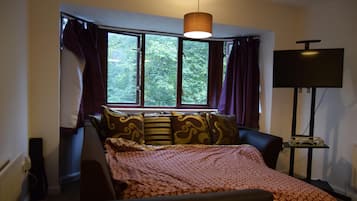 1 slaapkamer, een strijkplank/strijkijzer, wifi, beddengoed