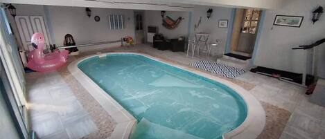 Indoor pool, a heated pool