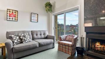 Télévision, cheminée, espaces bureaux