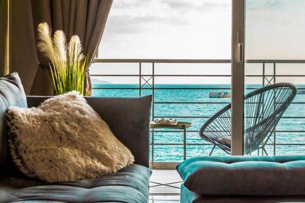 Enjoy the great view from the property's lounge area or the patio