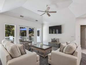TV, fireplace, table tennis