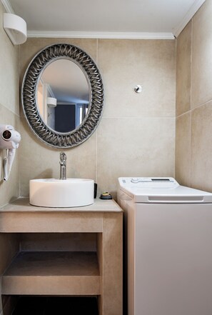 Hair dryer, towels