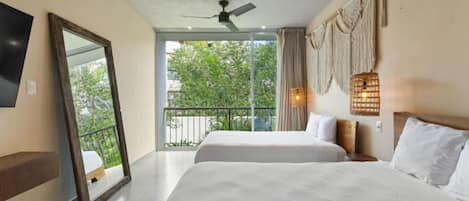 Desk, iron/ironing board, travel cot, free WiFi