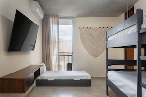 3 bedrooms, desk, iron/ironing board, travel cot