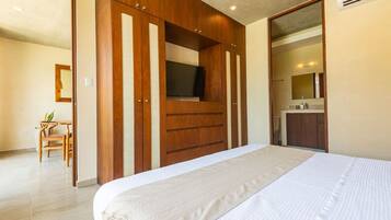 1 bedroom, desk, iron/ironing board, travel crib