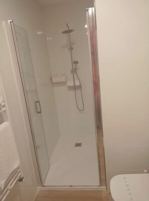 Hair dryer, towels, toilet paper