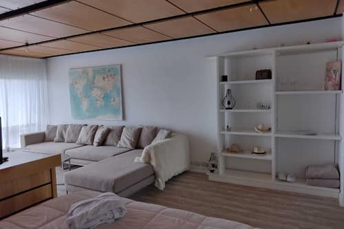 Deluxe loft | Woonruimte | Een 40-inch smart-tv met satellietzenders