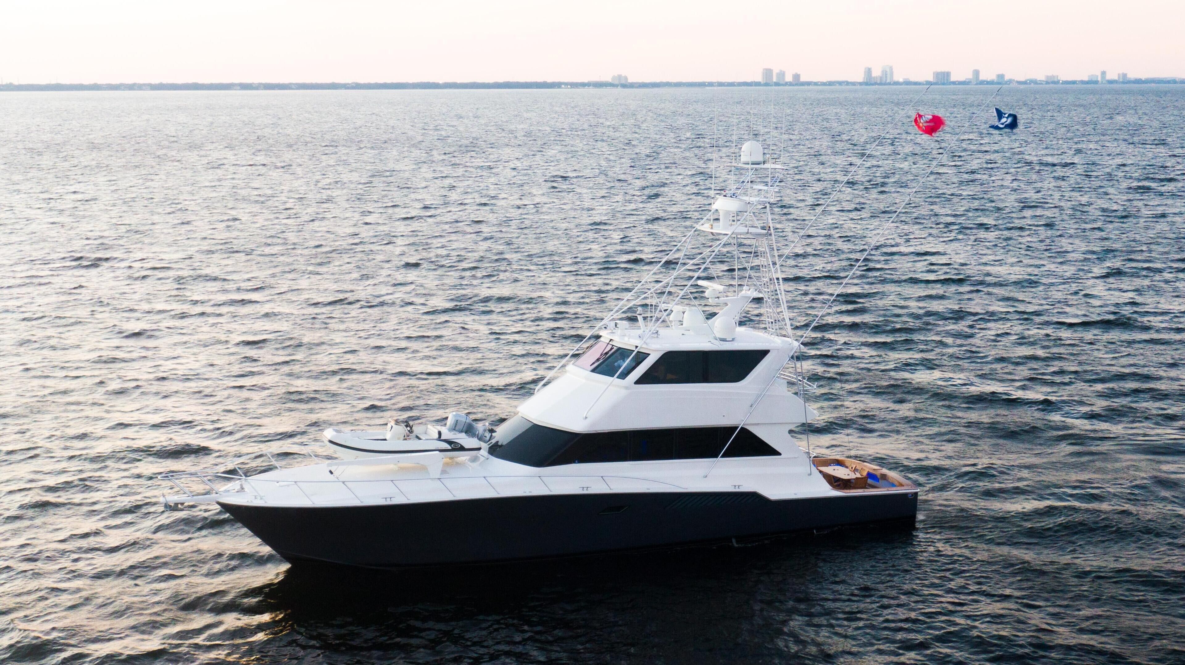 72' Viking Yacht settled in the heart of downtown Tampa