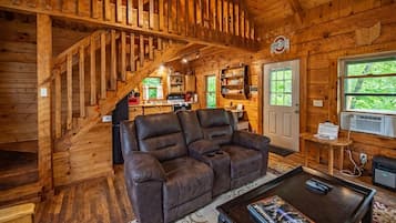 TV, DVD player, books, video library