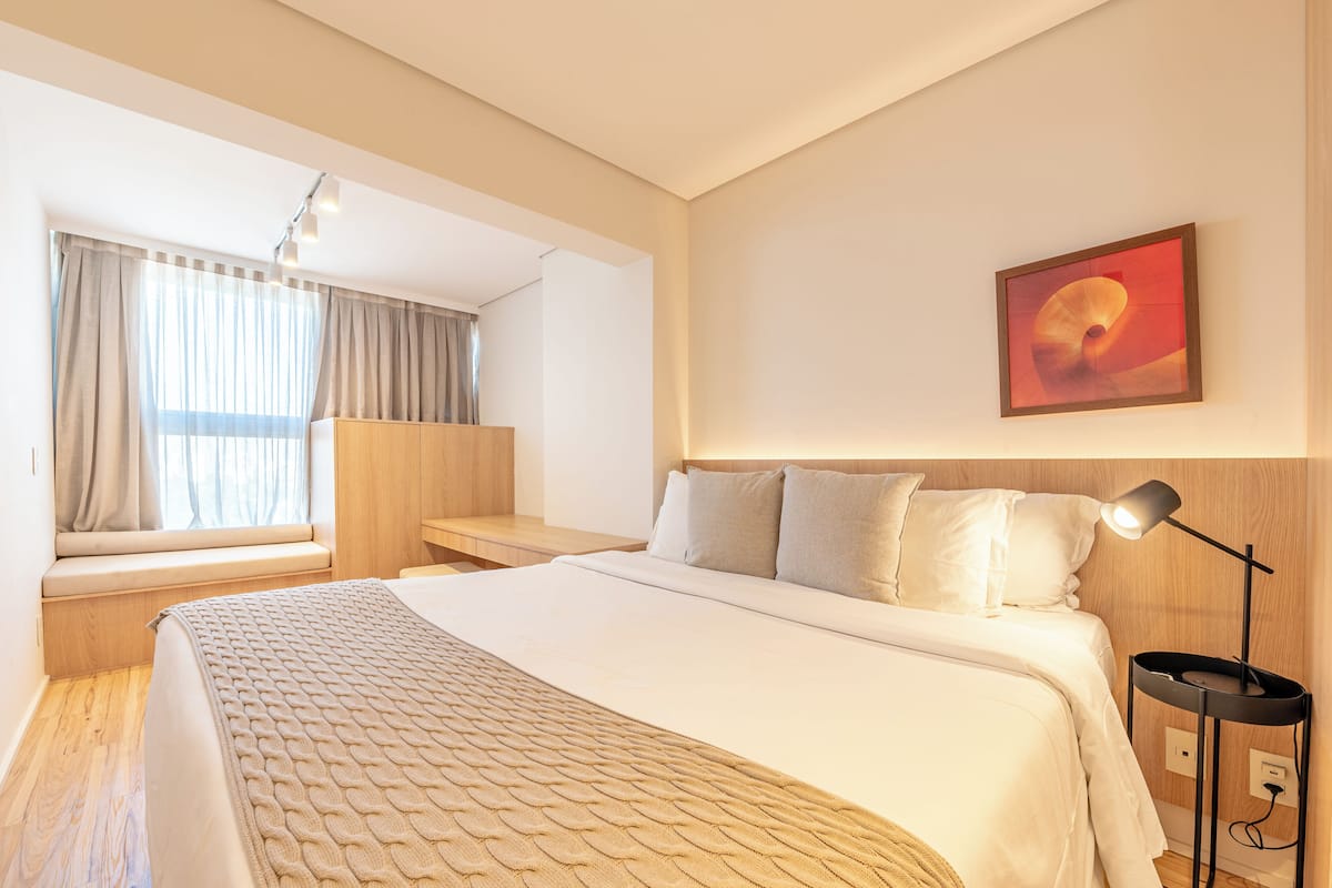 Appartamento Deluxe, 1 camera da letto | Biancheria da letto di alta qualità, una cassaforte in camera