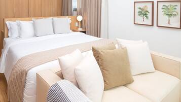 Premium bedding, in-room safe, individually decorated