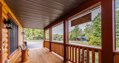 Elina’s Log Cabin, new on the market, steps from Devil’s Lake State Park.