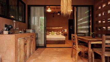 Mini-fridge, microwave