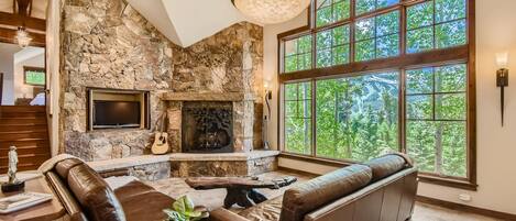TV, fireplace, offices