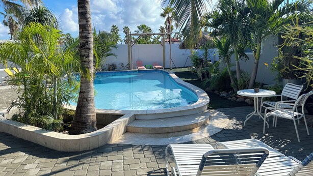 Outdoor pool - Hidden Paradise Penthouse overlook Tropical Garden neatPalm Beach (Noord)