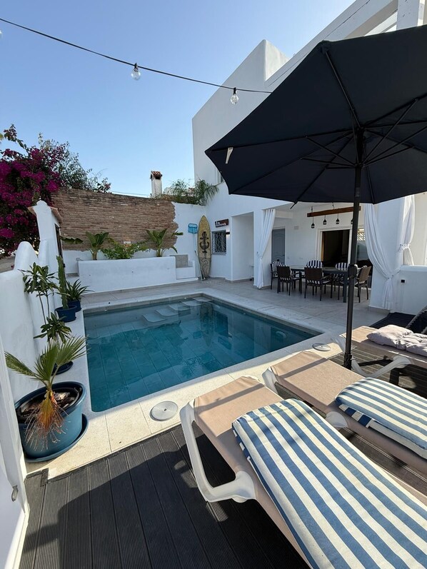 Piscine extérieure, piscine chauffée