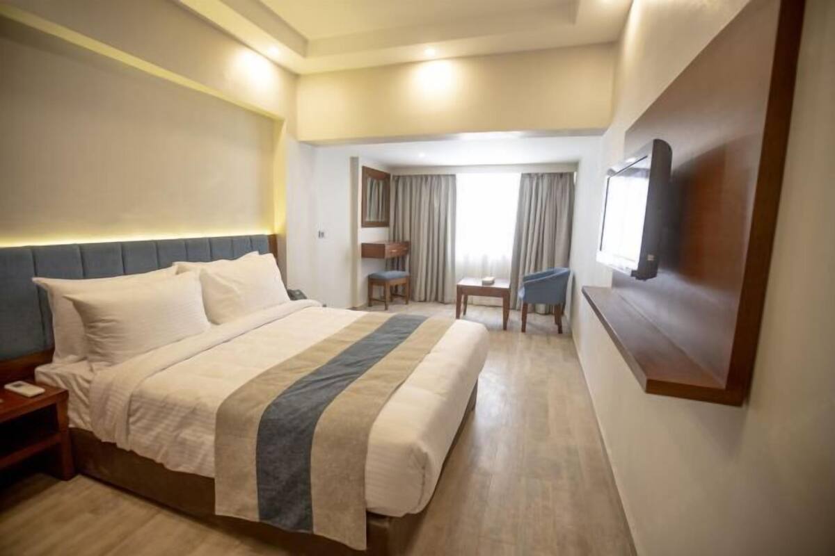 Minibar, iron/ironing board (on request), WiFi (free), bed sheets