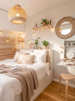 1 habitación, tabla de planchar con plancha, wifi y ropa de cama 
