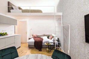 1 dormitorio, tabla de planchar con plancha, cuna de viaje y wifi