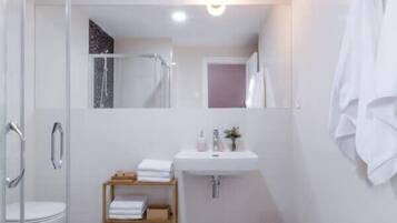 Regadera, secadora de cabello, shampoo