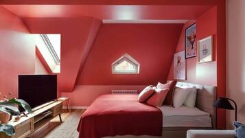 1 bedroom, iron/ironing board, travel crib, WiFi