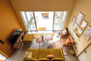 Deluxe Apartment, 2 Bedrooms, Terrace, Garden View | Premium bedding, desk, laptop workspace, blackout drapes