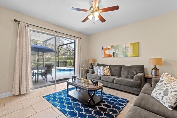 House, 5 Bedrooms | Living area - Fun In The Sun 5 Bed 5 Bath - Pool Near Disney 5 Bedroom Home by RedAwning (Davenport)