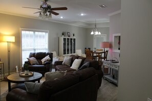 Living area - MSU Guest House - home away from home.  Walk to campus and ball field (Starkville)