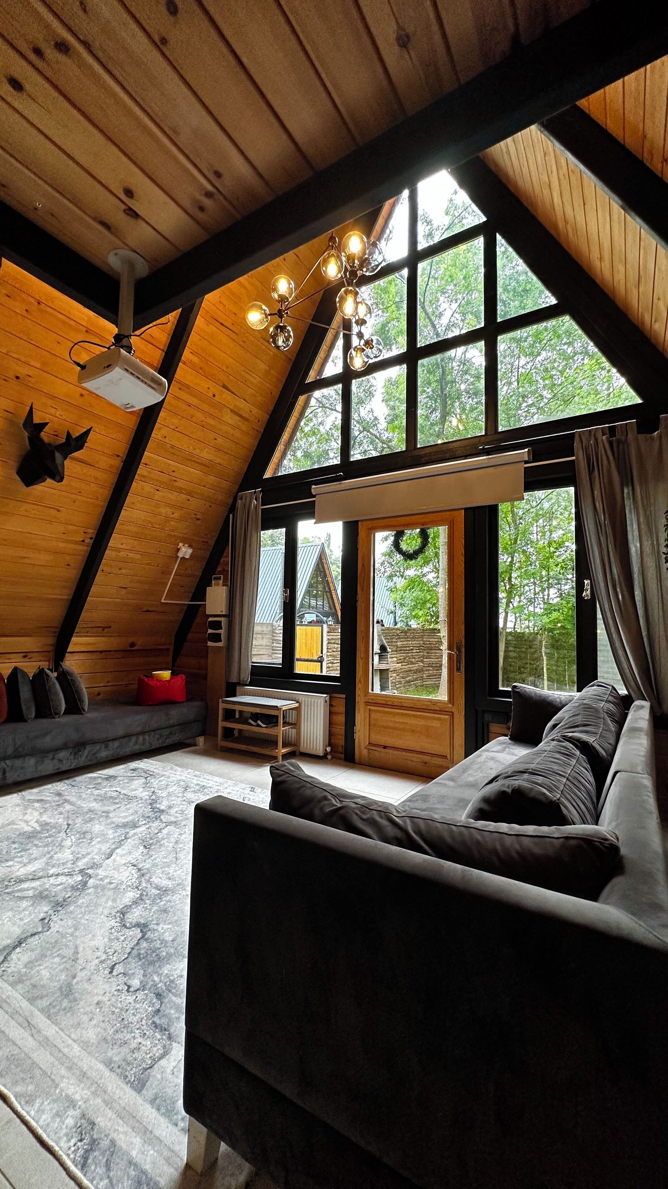 Premium Cabin | Living area | Smart TV, fireplace