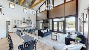 Smart TV, fireplace, table football, ping pong