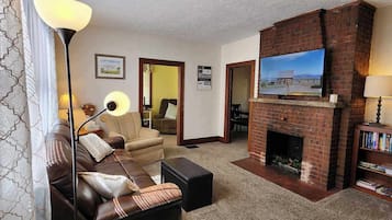 Smart TV, books, music library, stereo