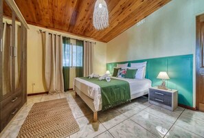 2 bedrooms, desk, iron/ironing board, travel cot