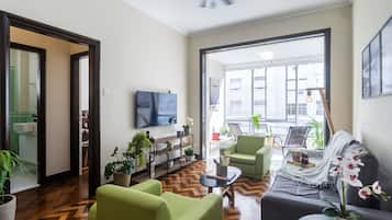 Apartamento | Área de estar | Smart TV, Netflix, serviços de streaming