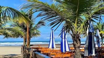 On the beach, white sand