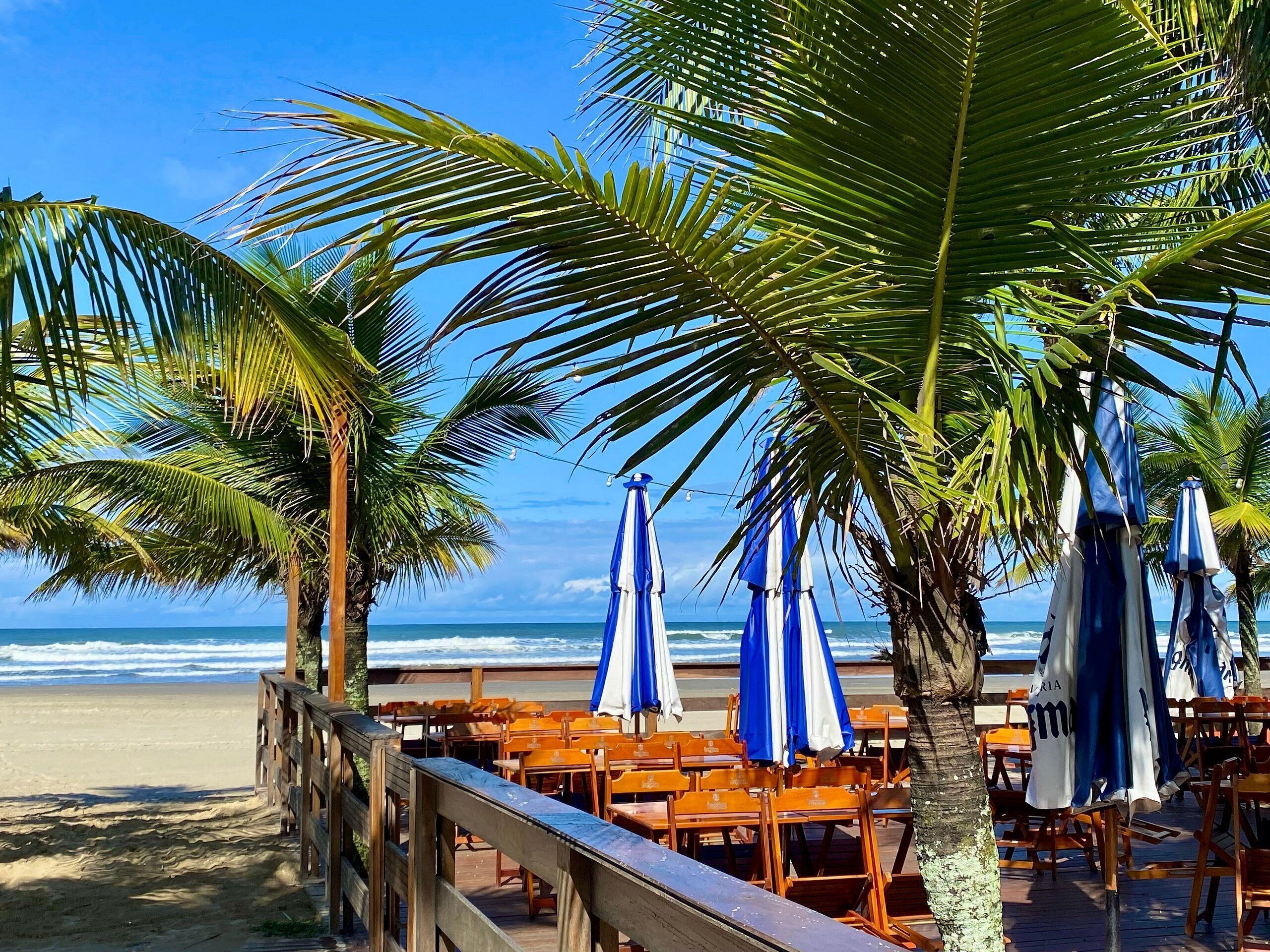 On the beach, white sand