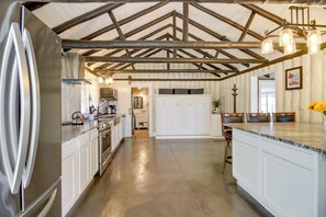 Fridge, microwave, stovetop, dishwasher - Lakefront Motley Cabin w/ Private Deck + Dock! (Motley)