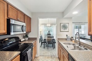 Fridge, microwave, stovetop, dishwasher - Overland Park Condo, Close to Lakes & Parks! (Overland Park)