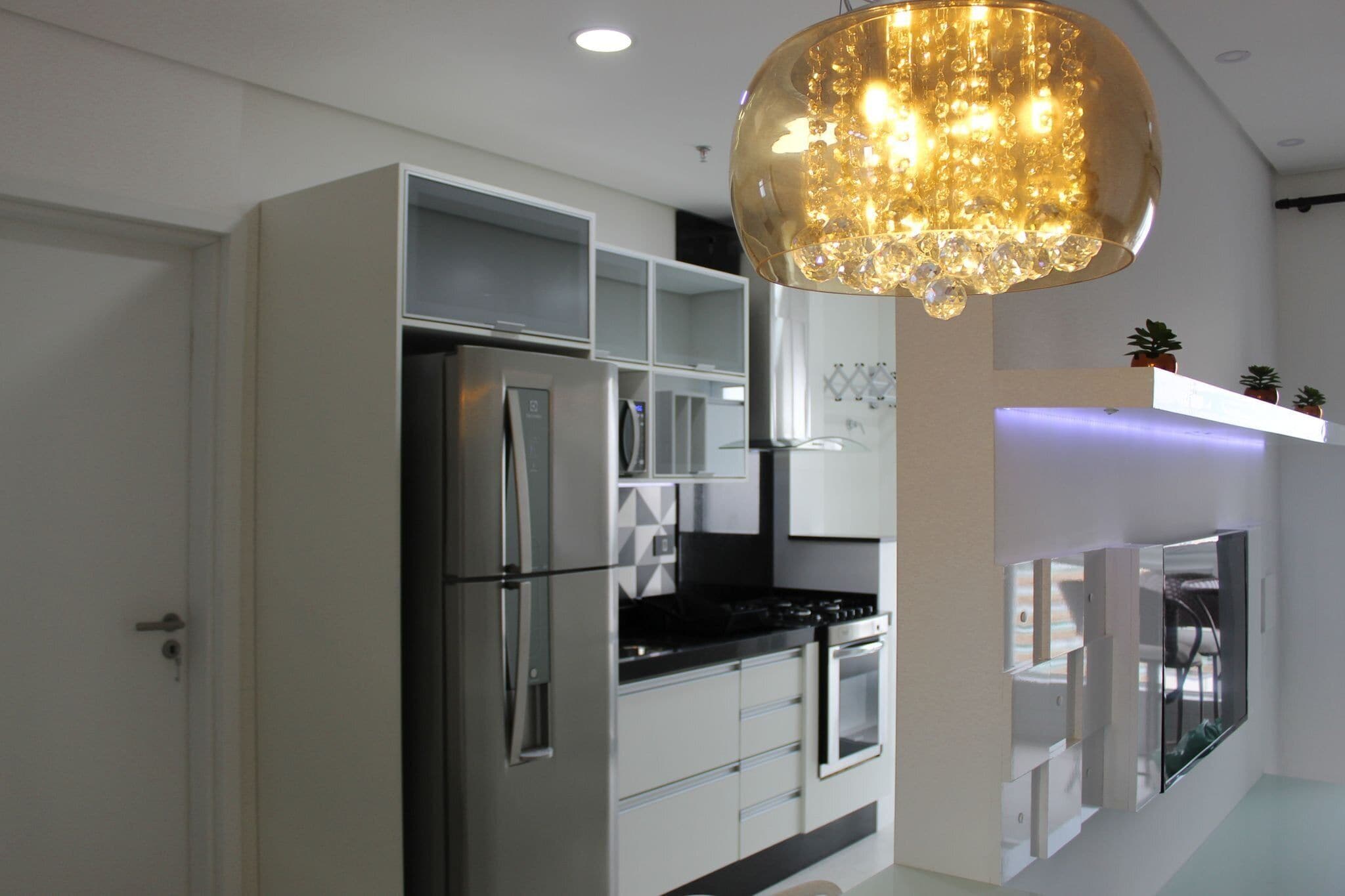 Panoramic Apartment | Private kitchen | Fridge, cookware/dishes/utensils