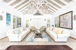 Living area - Villa Cascade with Ocean Views (Providenciales and West Caicos)