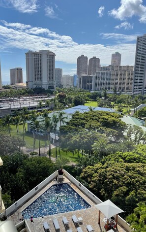 Piscine extérieure, piscine chauffée