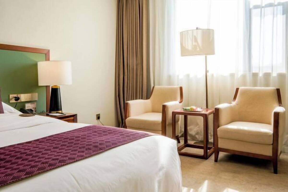 Premium bedding, down comforters, minibar, desk