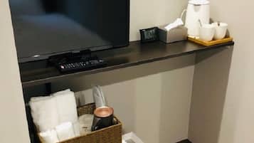 Desk, blackout curtains, free WiFi, bed sheets