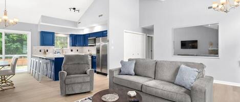 Televisie en een open haard