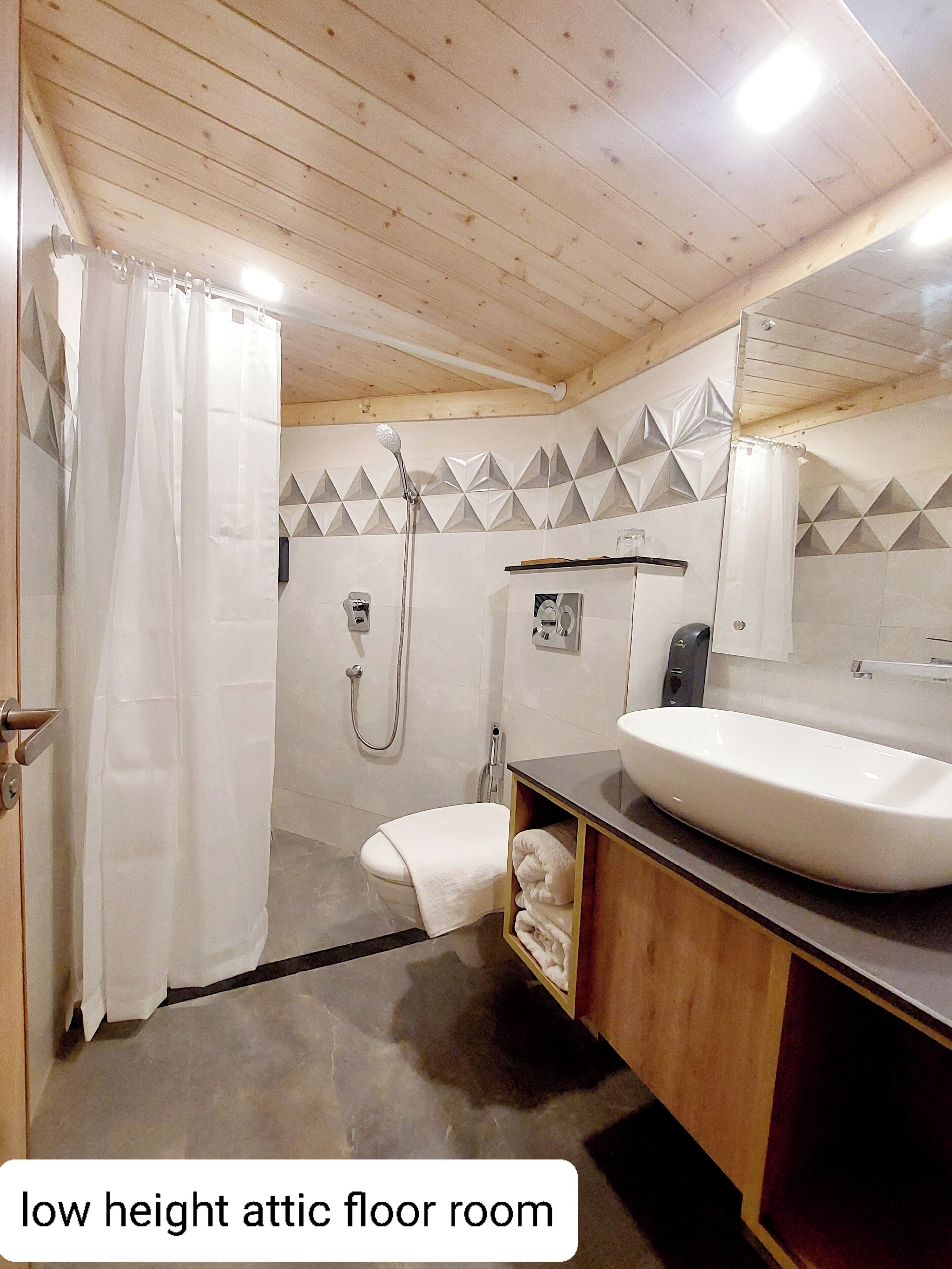 Chambre Confort | Salle de bain | Douche, douche cascade, articles de toilette (gratuits)