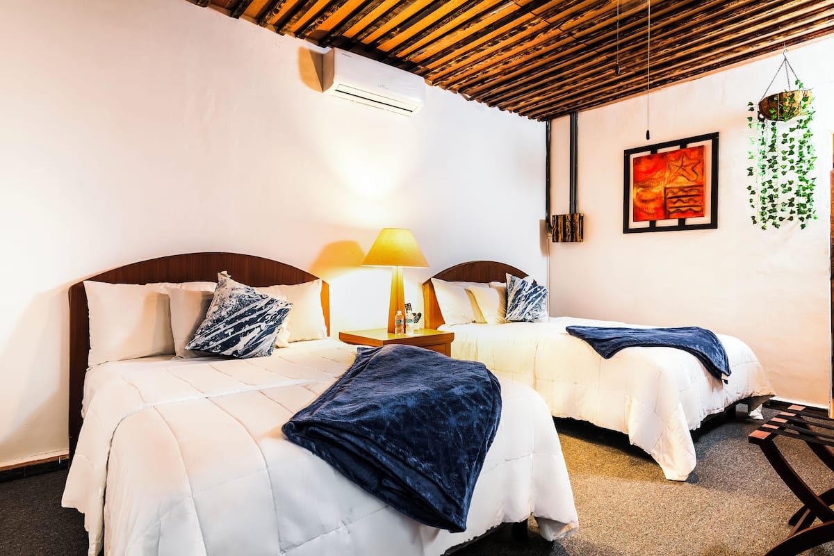 Standard Room, 2 Double Beds | Desk, soundproofing, free WiFi, bed sheets