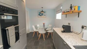 Fridge, dishwasher, electric kettle, toaster